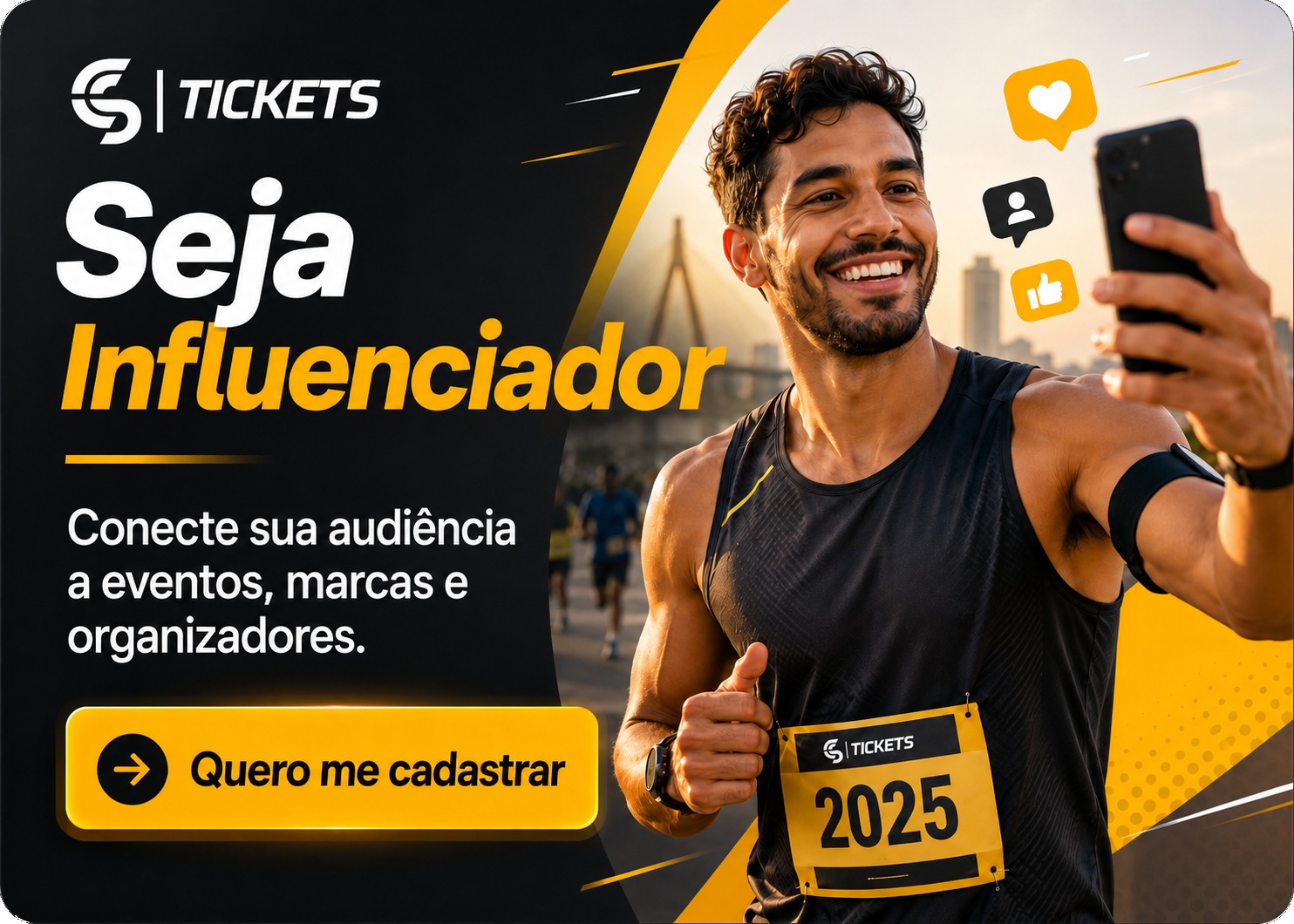 Seja Influenciador — conecte sua audiência a eventos, marcas e organizadores